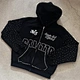 black zip up hoodie